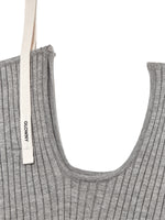 ISA Asymmetrical Knit Top In Gray