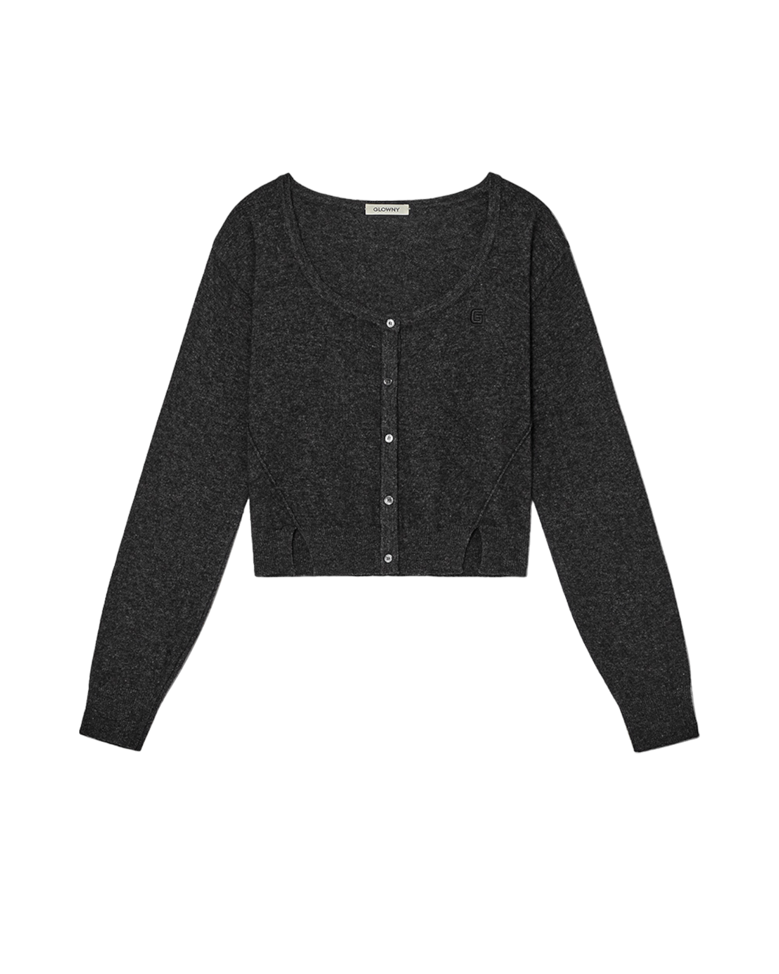 Peggy Wool Cashmere Knit Cardigan In Charcoal