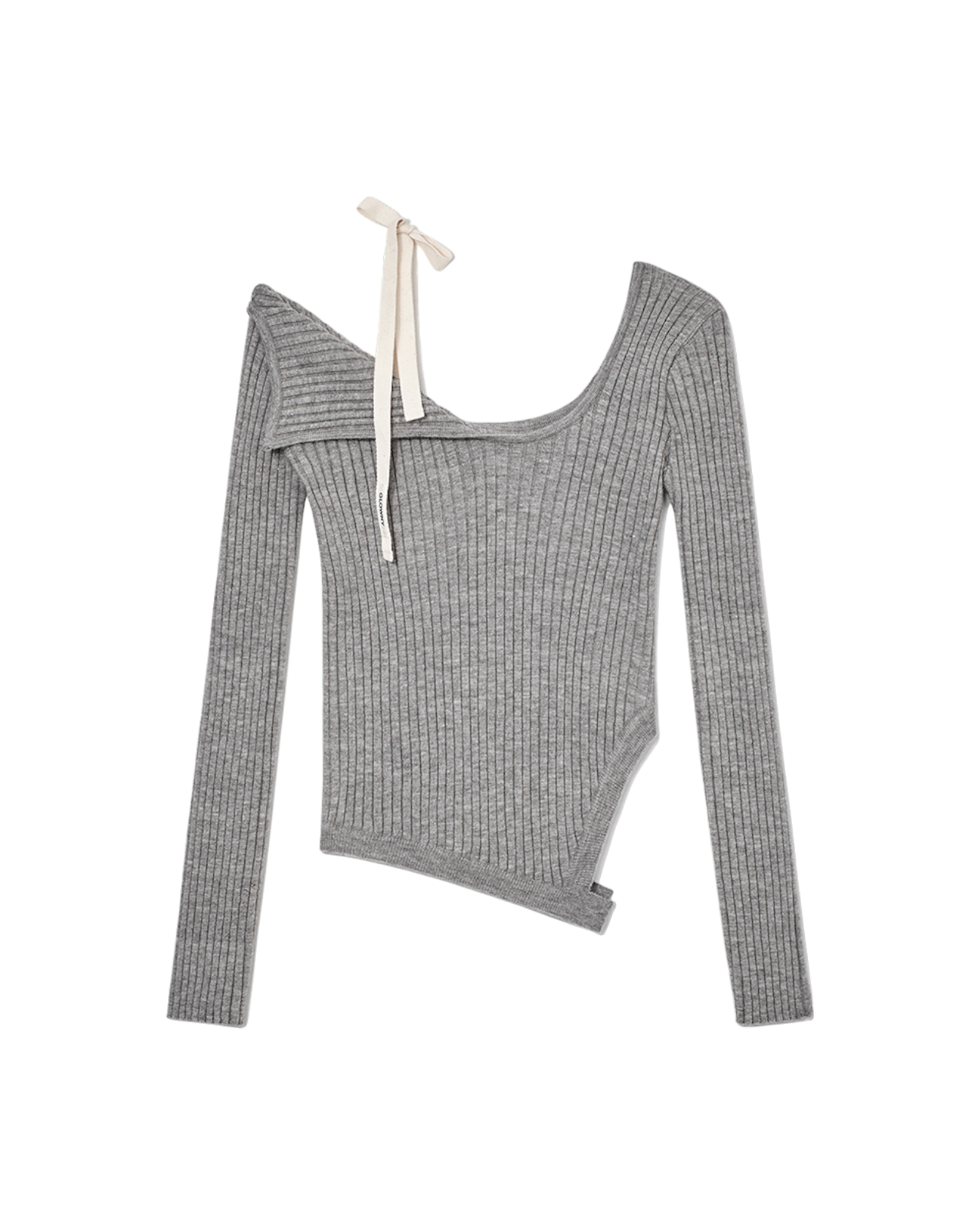 ISA Asymmetrical Knit Top In Gray