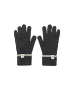 Line Knit Gloves In Charcoal