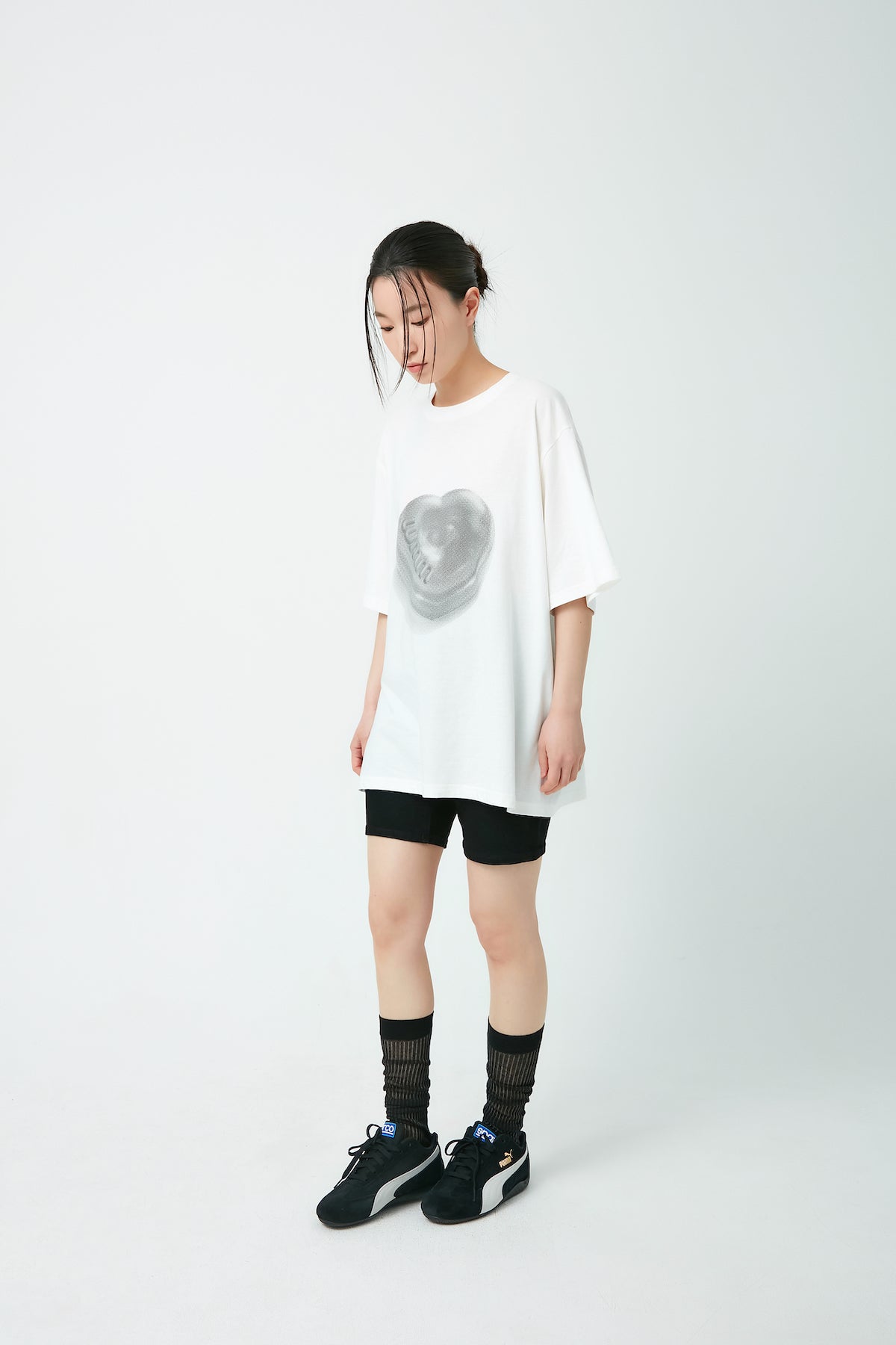Heart Candy Loose Fit T Shirt In White