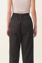 High-waist Linen Wide Pant In Black
