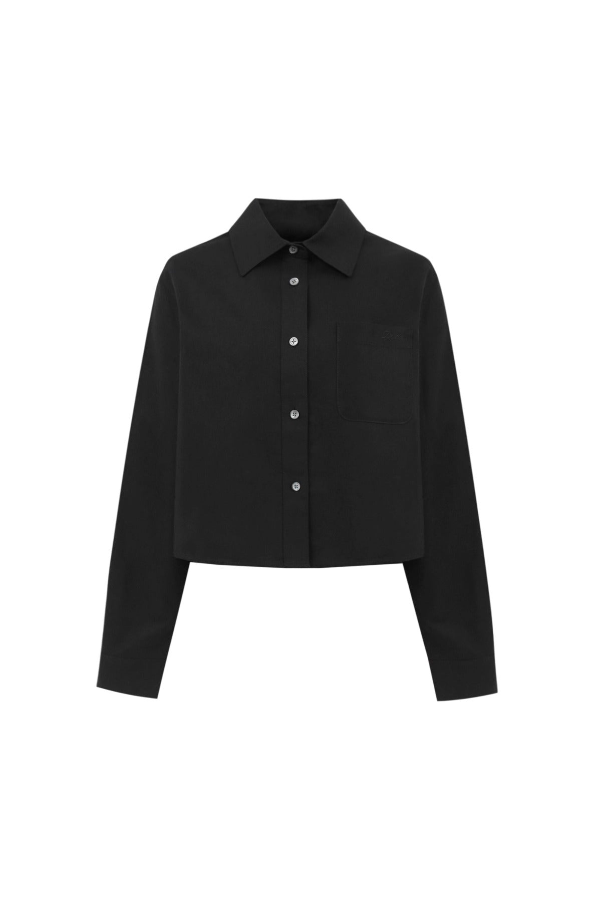 Oxford Crop Shirts In Black