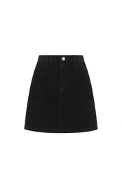 Mini Denim Skirt In Black