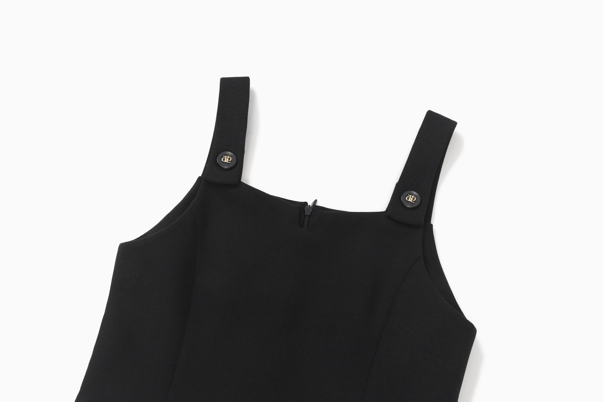 Dp Button Sleeveless Mini Dress In Black