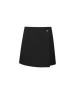 Button Wrap Skirt Pants In Black