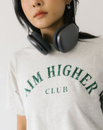 Aim Higher Club Basic Crop Top In Light Flecking Grey