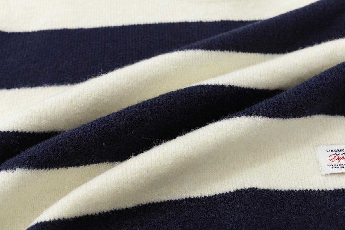 Bold Stripe Color Knit In Navy