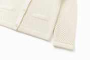 Tweed Knit Cardigan In Ivory