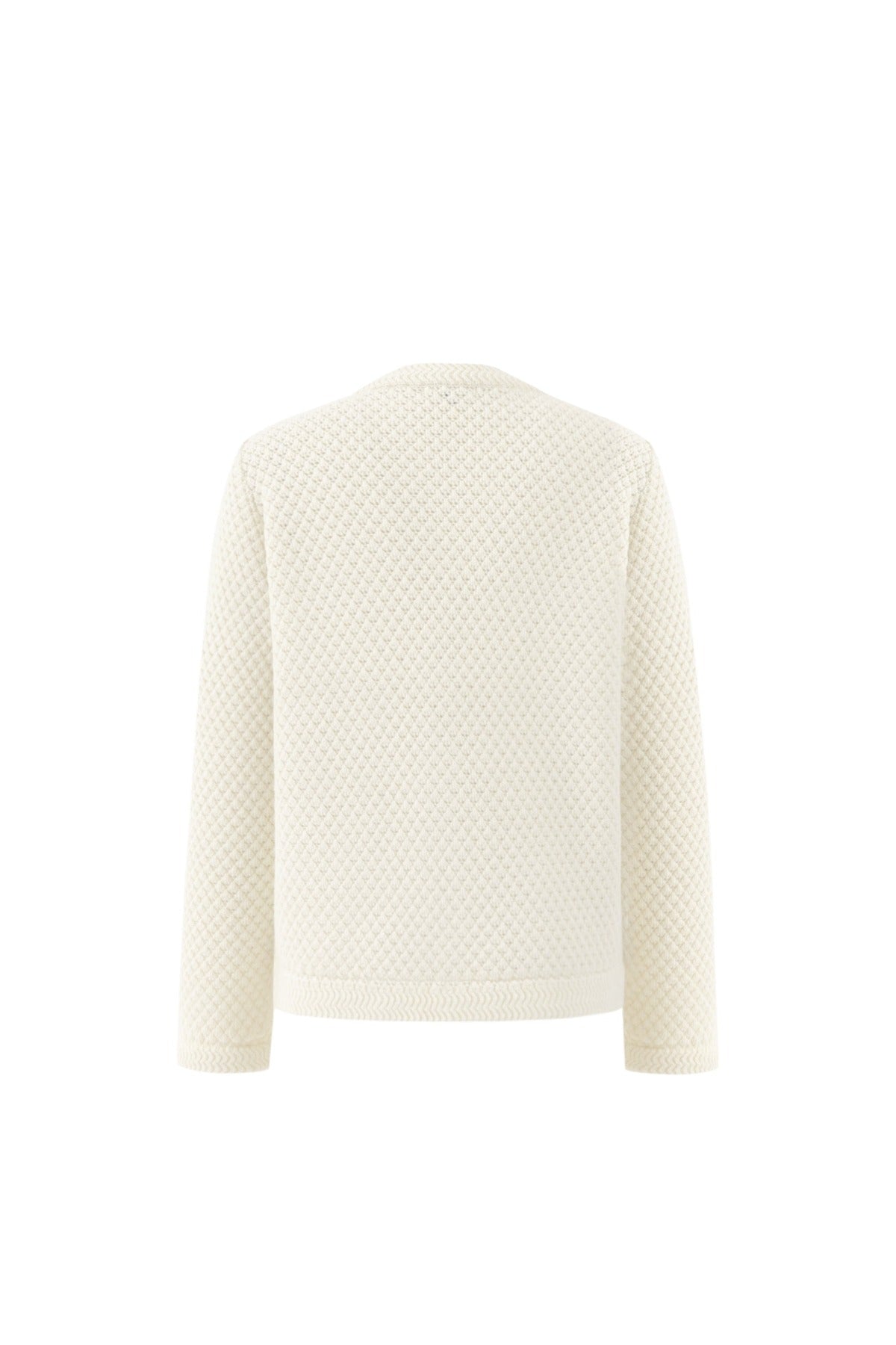Tweed Knit Cardigan In Ivory