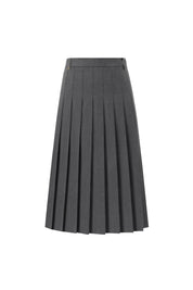 Pleats Long Skirt In Dark Gray