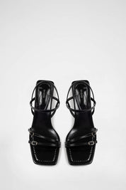 Slick Basic Sandals In Black