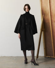 Cape Handmade Half Coat In Black