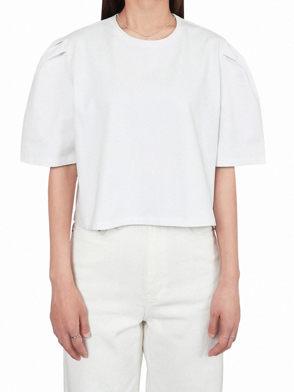 Daily Puff Crop T-Shirt In White
