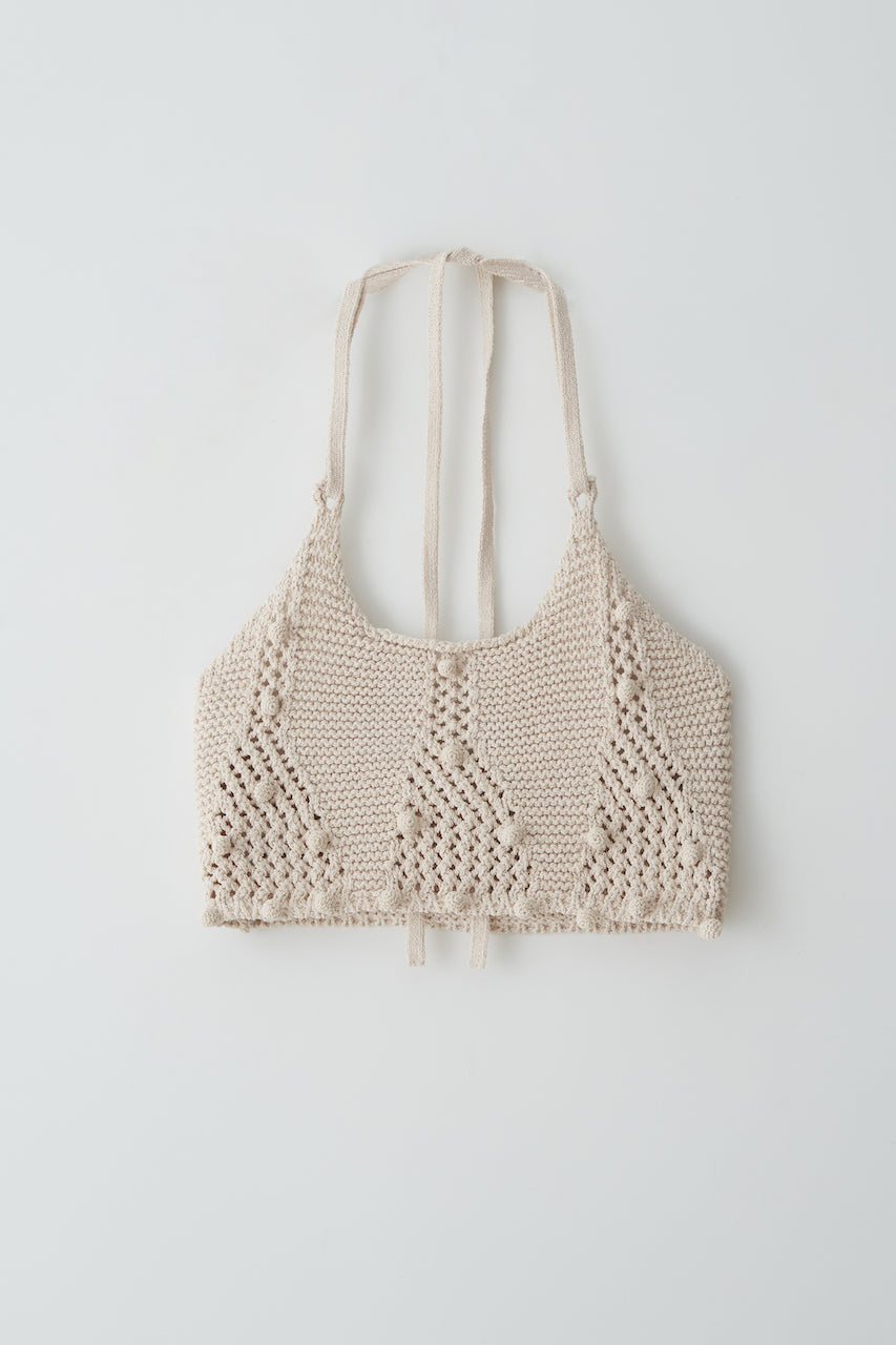 Halter Crochet Knit In Ivory