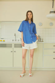 Cabra Belt Color Shorts In White