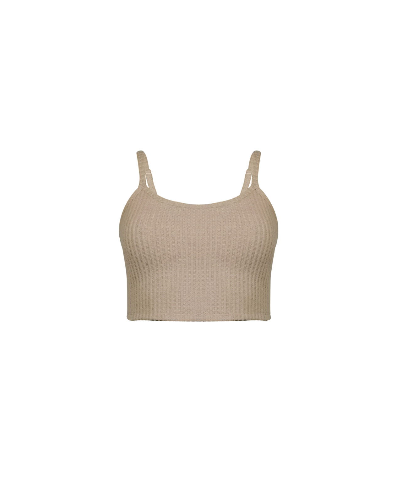 Waffle Cropped Top In Mill Oatmeal