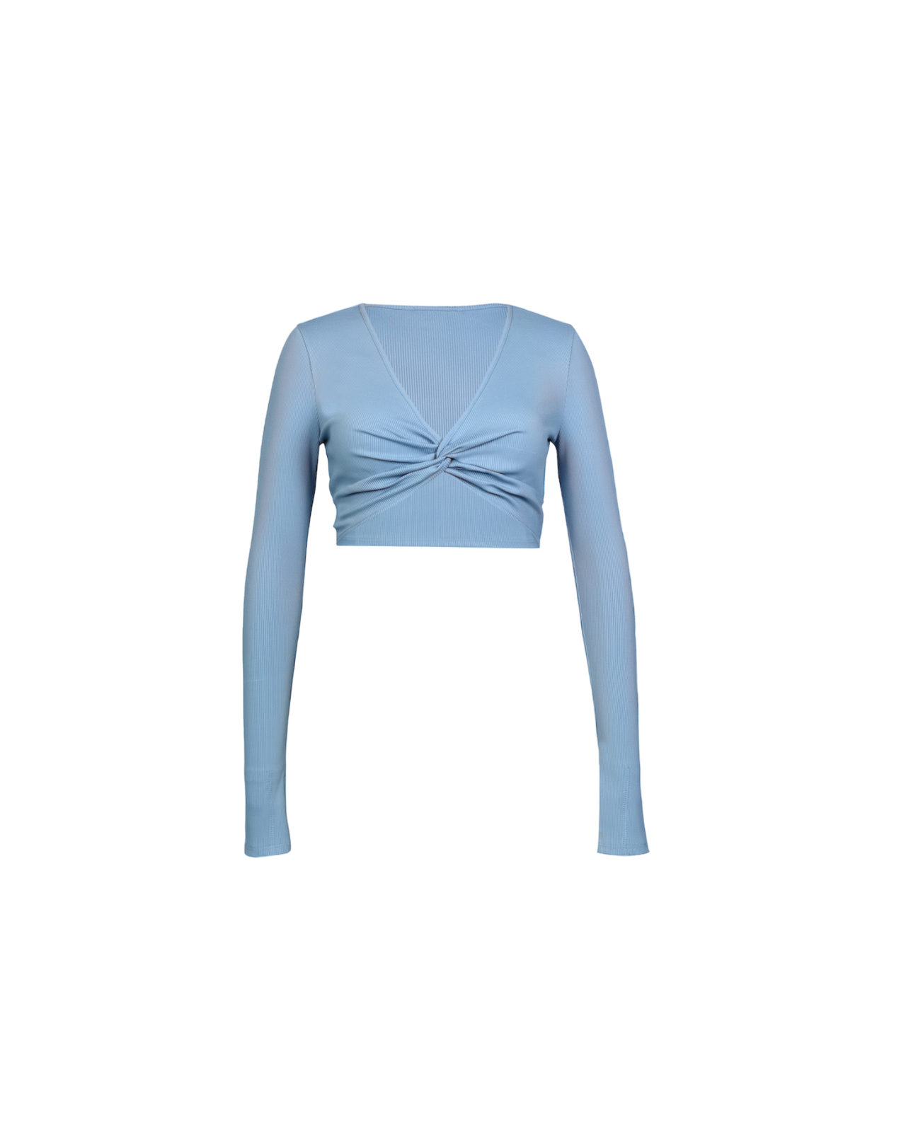 Knot Front Long Sleeve In Blue