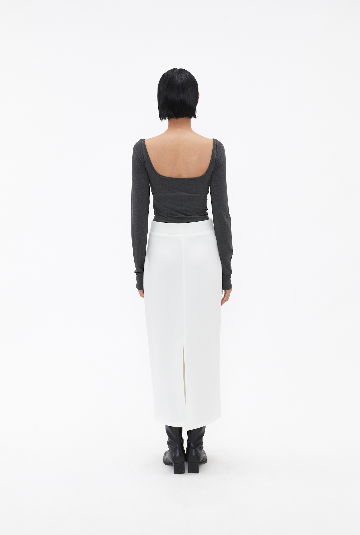 Two-ways Split Skirt In White