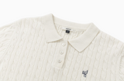 Dpwd Cable Polo Knit In Ivory