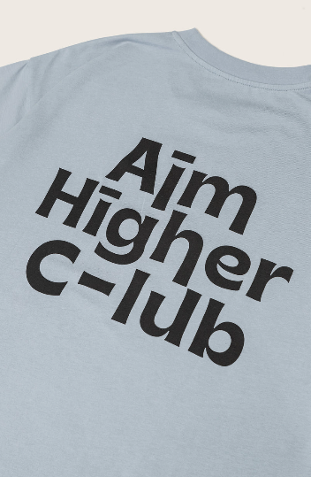Aim Higher Club Logo Tee In Baby Blue