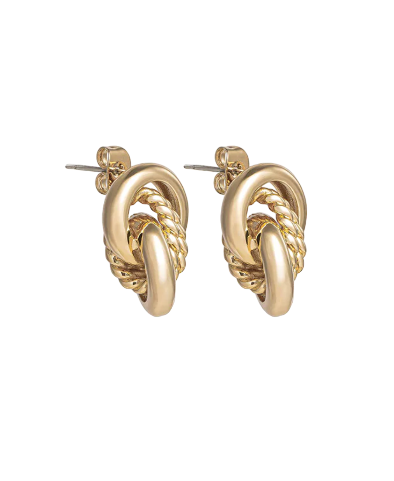 Elodie Textured Knot Gold Earrings