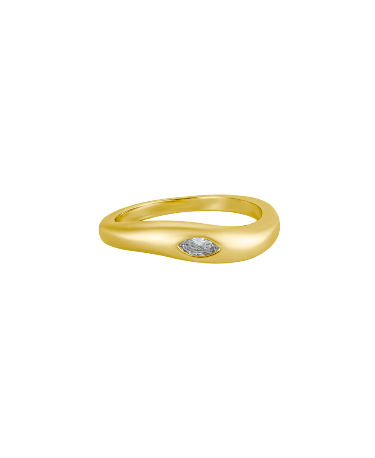 Renee Gypsy White Stackable Gold Ring