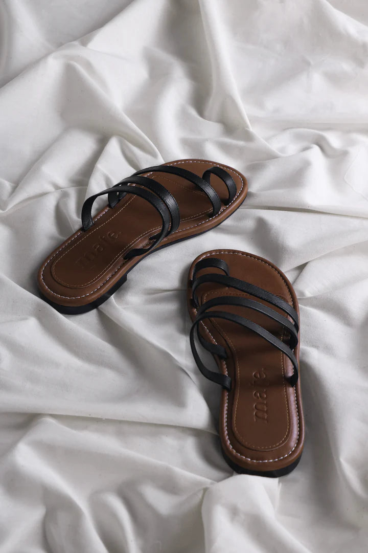 Strappy Toe Loop Flat Sandal