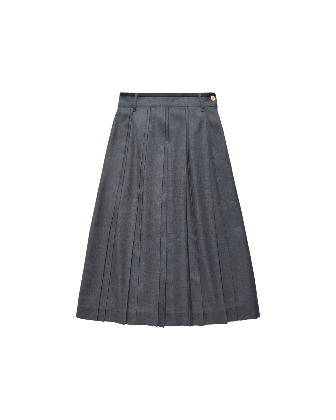 Double Pleats Skirt In Charcoal Grey