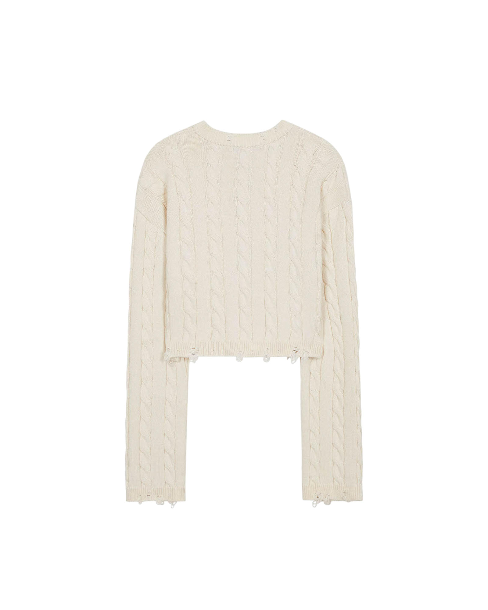 2 Way Zipper Cropped Knit Top In Ivory