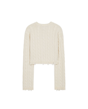 2 Way Zipper Cropped Knit Top In Ivory