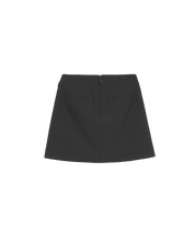 Belt Pleats Skirt In Dark Gray