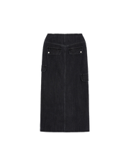 Denim Midi Skirt In Black