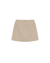 Belt Pleats Skirt In Beige