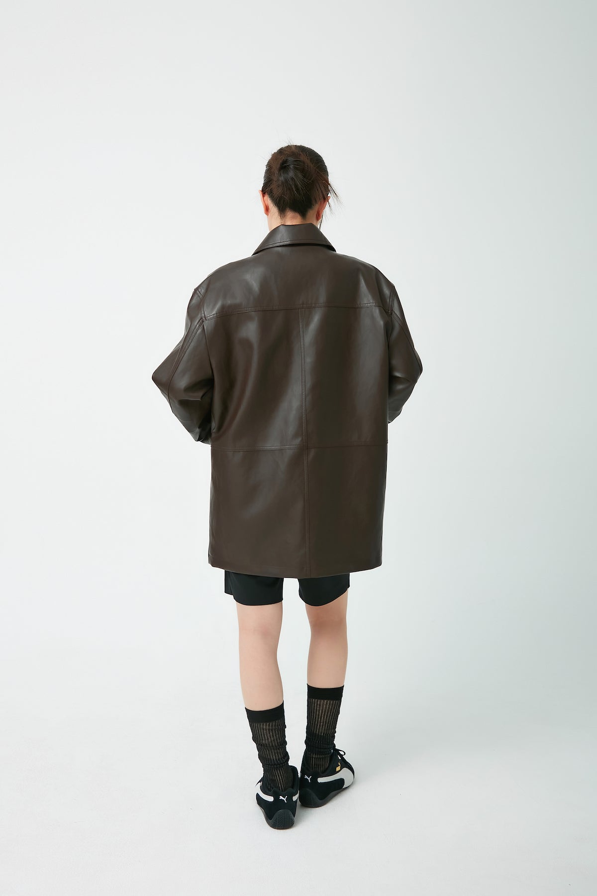 Vegan Leather RP Jacket In Brown