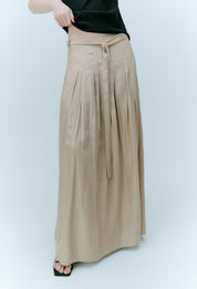 Vintage Satin Skirt In Beige