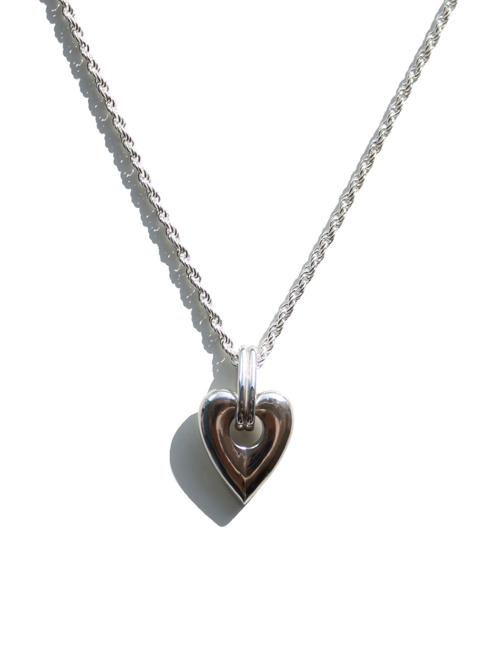 Heart-Rope Necklace In Silver