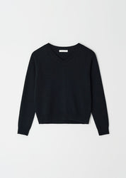 Lambswool V-neck Knit In Black