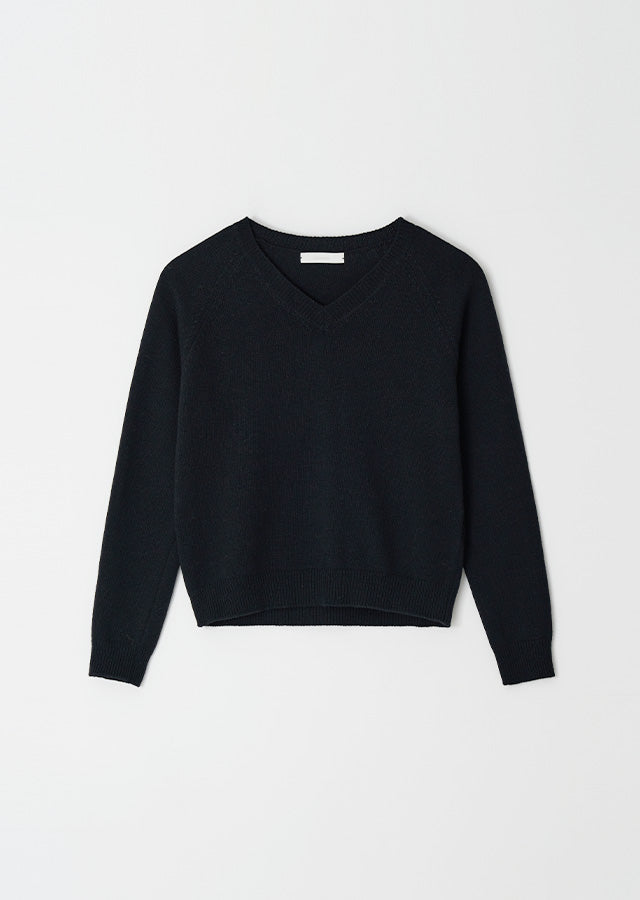 Lambswool V-neck Knit In Black