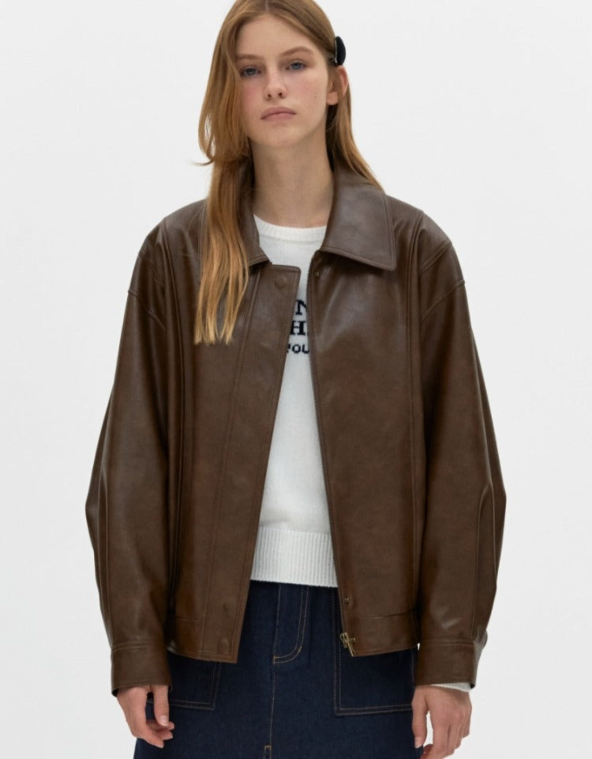 Leather Jacket In Brown