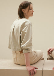 Bio Poplin Shirt In Light Khaki