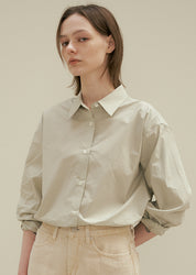 Bio Poplin Shirt In Light Khaki