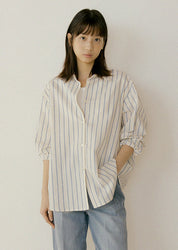 Stripe Poplin Shirt In Cream