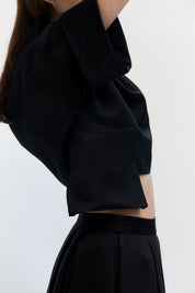 Mock Cube Blouse In Black