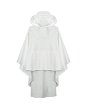 Grid Hoodie Cape In Opaque White
