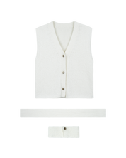 Tie Knit Vest In Ivory