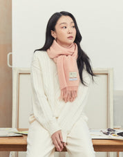 Cashmere Wool Blended Muffler In Baby Pink