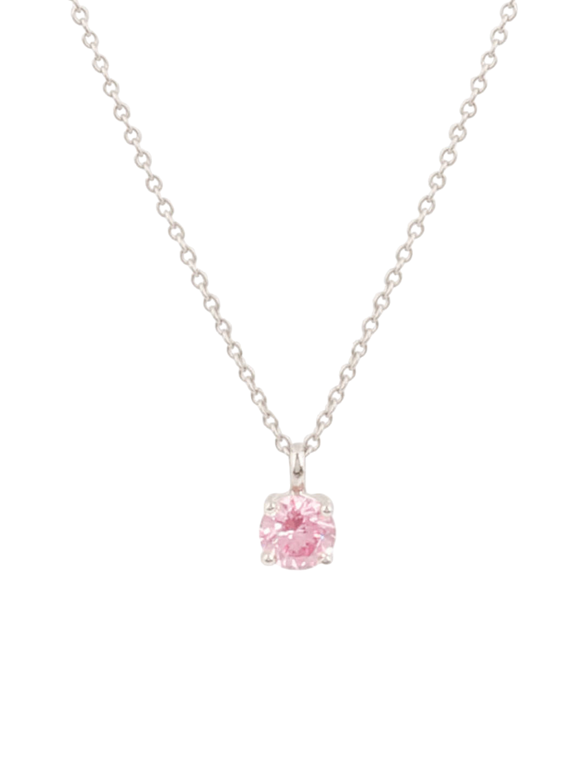 Pink Lab Grown Diamond 4 Prong Necklace