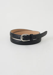 20mm Cow Leather Belt In Black