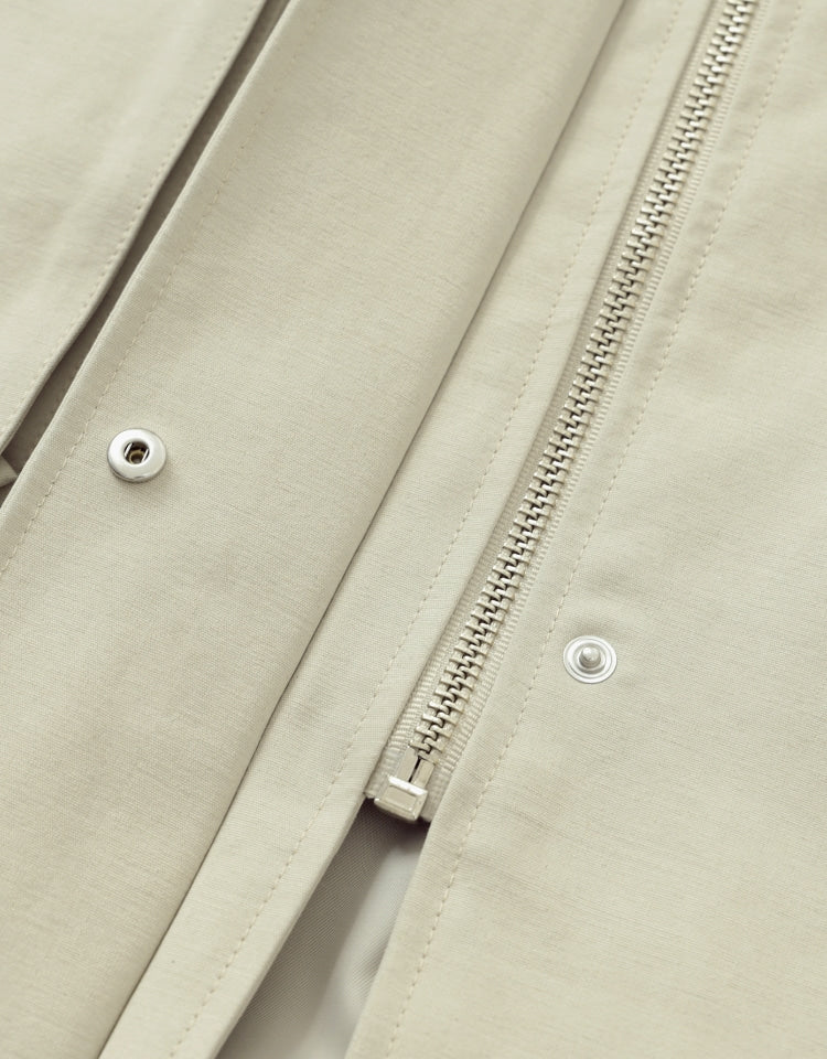 Half Hood Trench In Beige